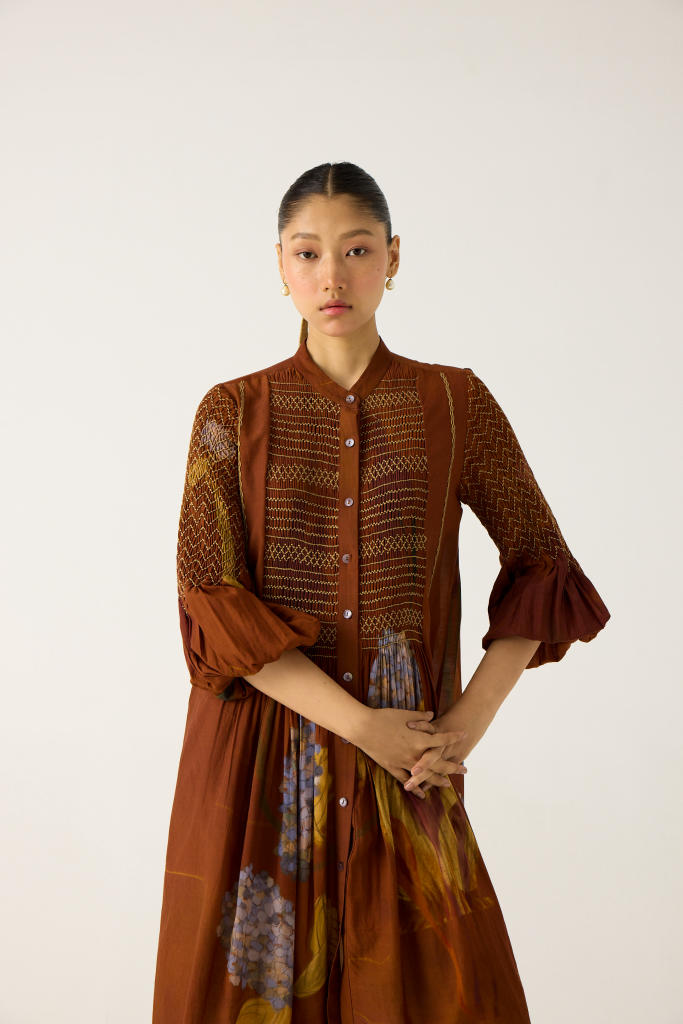 PORTO DRESS-FOLIAGE cotton by CORD in multi for women Worldwide