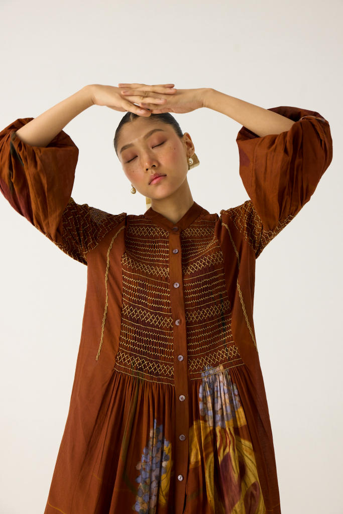 PORTO DRESS-FOLIAGE cotton by CORD in multi for women Worldwide
