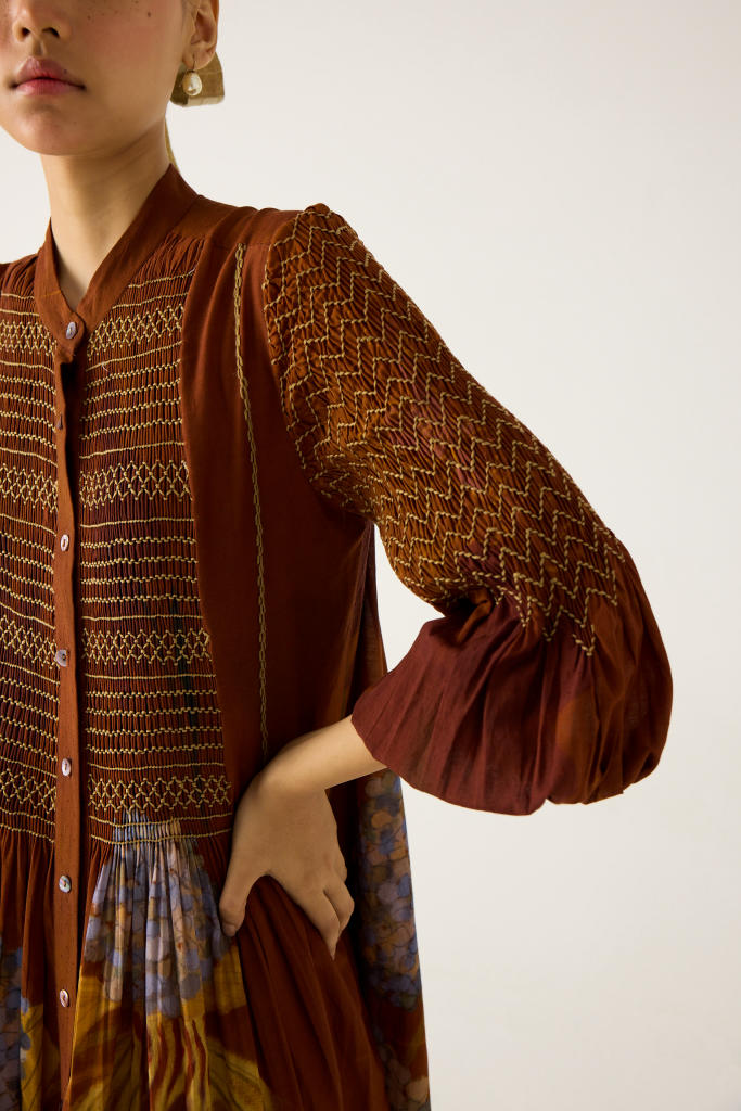 PORTO DRESS-FOLIAGE cotton by CORD in multi for women Worldwide