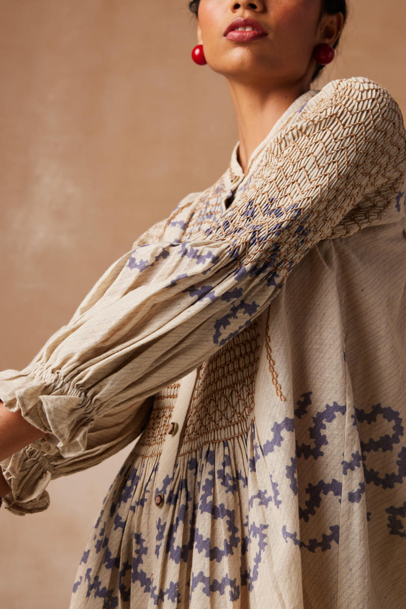 Porto top-Ivory Spiral cotton by CORD for women Worldwide