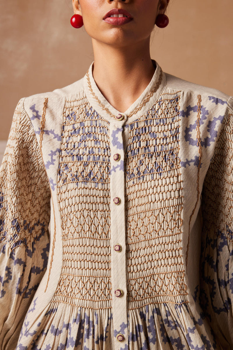 Porto top-Ivory Spiral cotton by CORD for women Worldwide