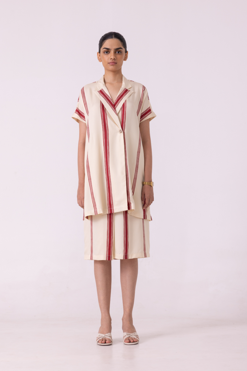 Prynne Red Striped Skirt tencil twill by The Summer House for women Worldwide