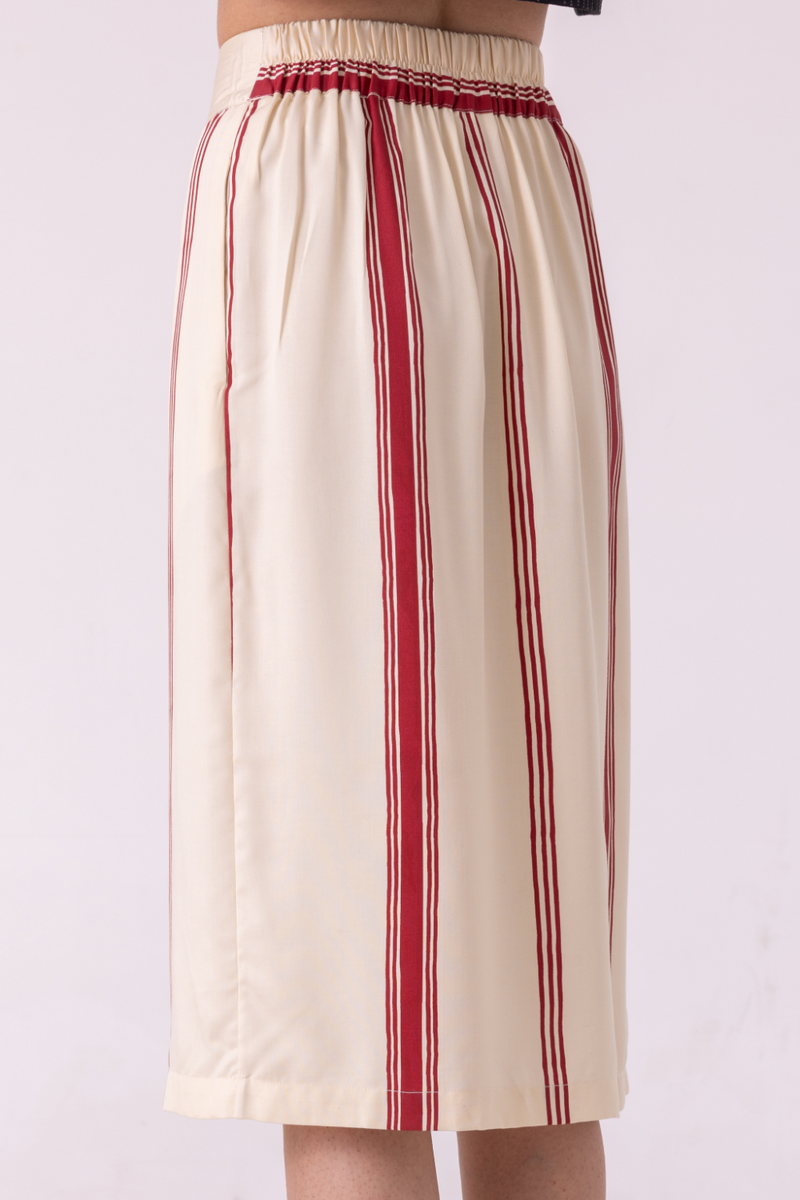 Prynne Red Striped Skirt tencil twill by The Summer House for women Worldwide