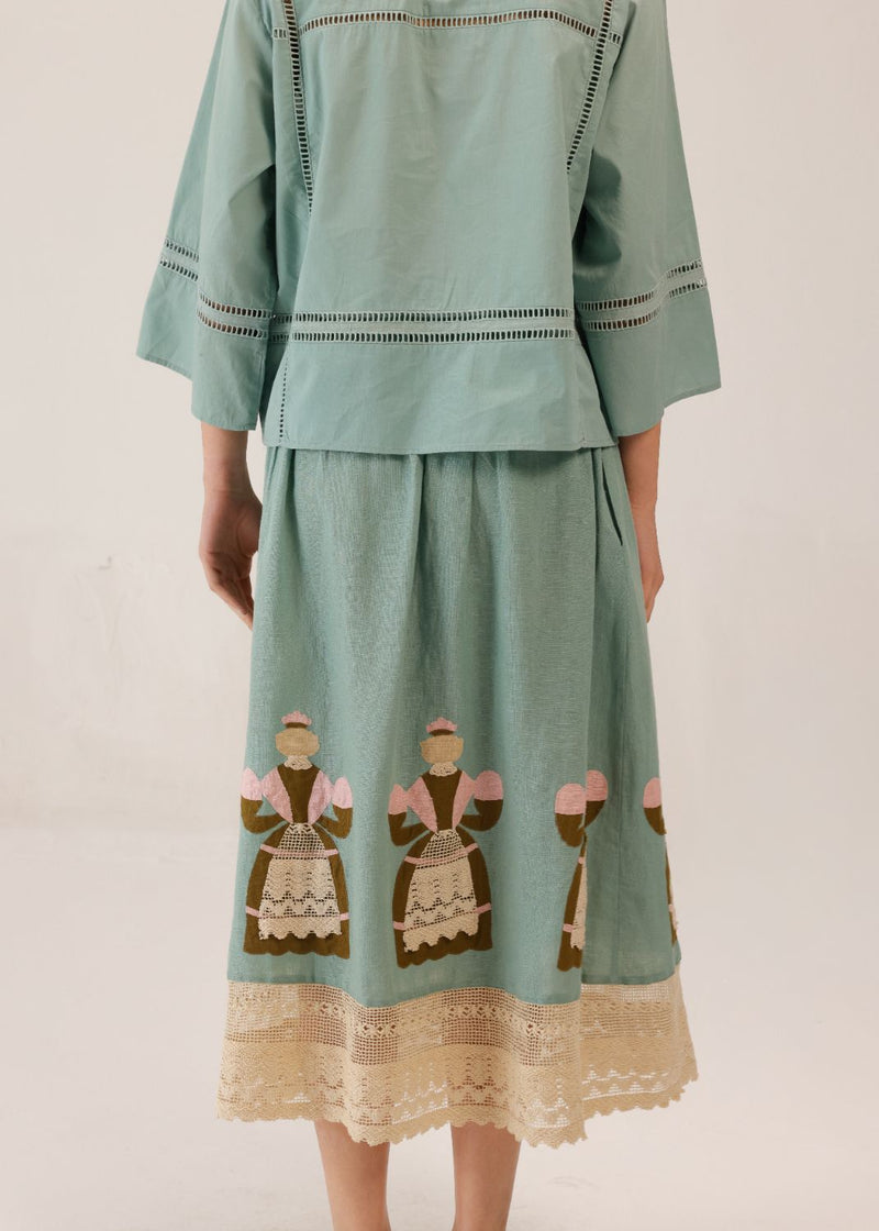 QUAD SET (QUAD TOP+ CLAIRE SKIRT) - DOLL PB APPL by CORD for women Worldwide