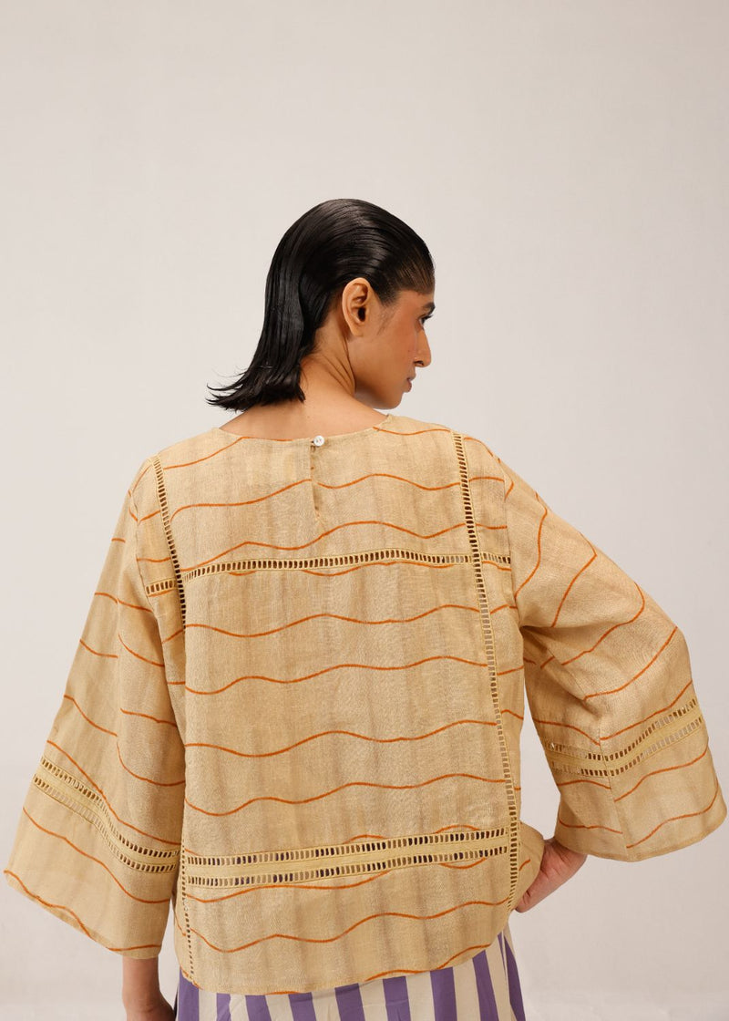 QUAD TOP - FISH APPL all linen by CORD for women Worldwide