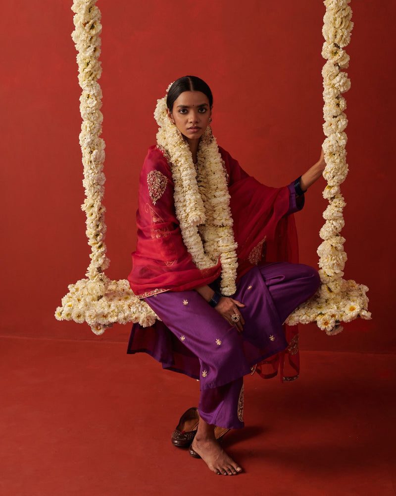 QURBAAN DUPATTA banarasi by Rashika Mittal in red color for women Worldwide