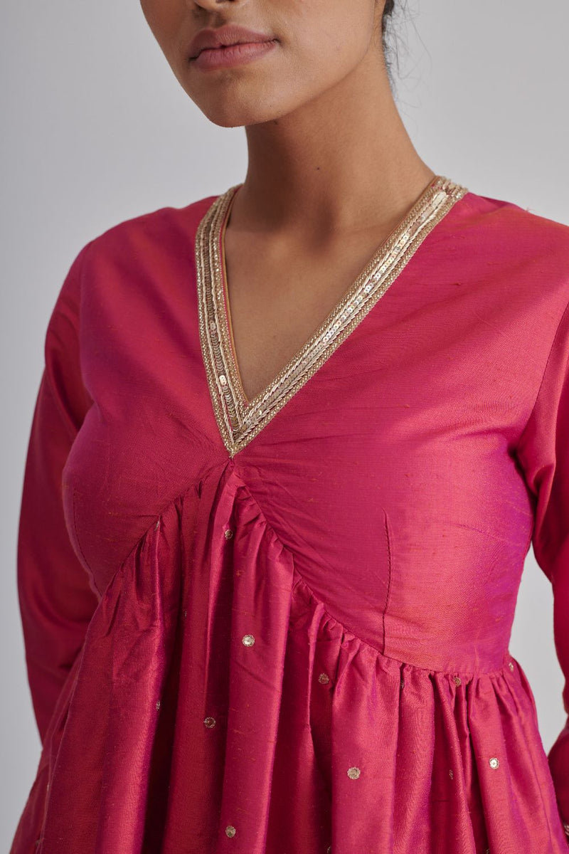 RAHA & AVNI KURTA & PANT silk by Rashika Mittal in pink color for women Worldwide