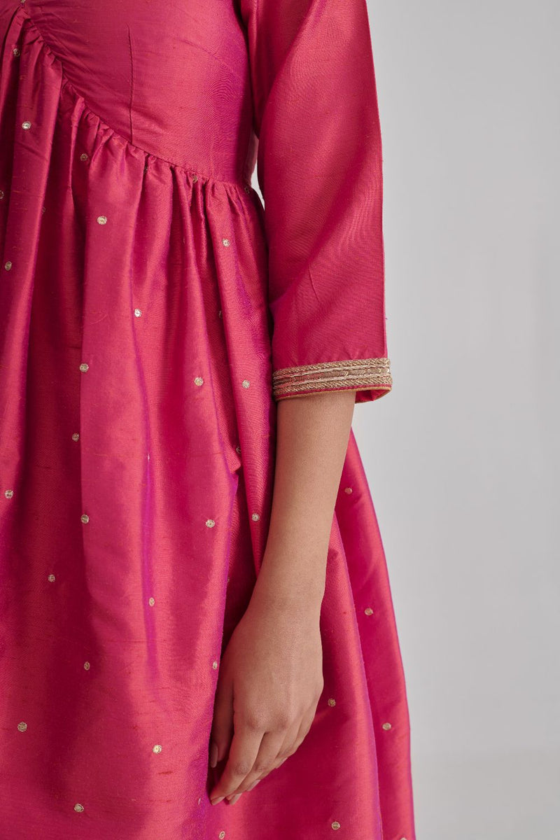 RAHA & AVNI KURTA & PANT silk by Rashika Mittal in pink color for women Worldwide