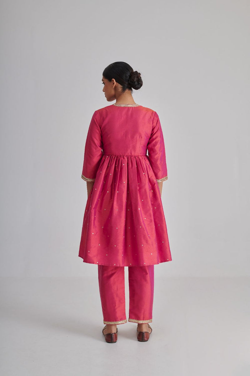 RAHA & AVNI KURTA & PANT silk by Rashika Mittal in pink color for women Worldwide