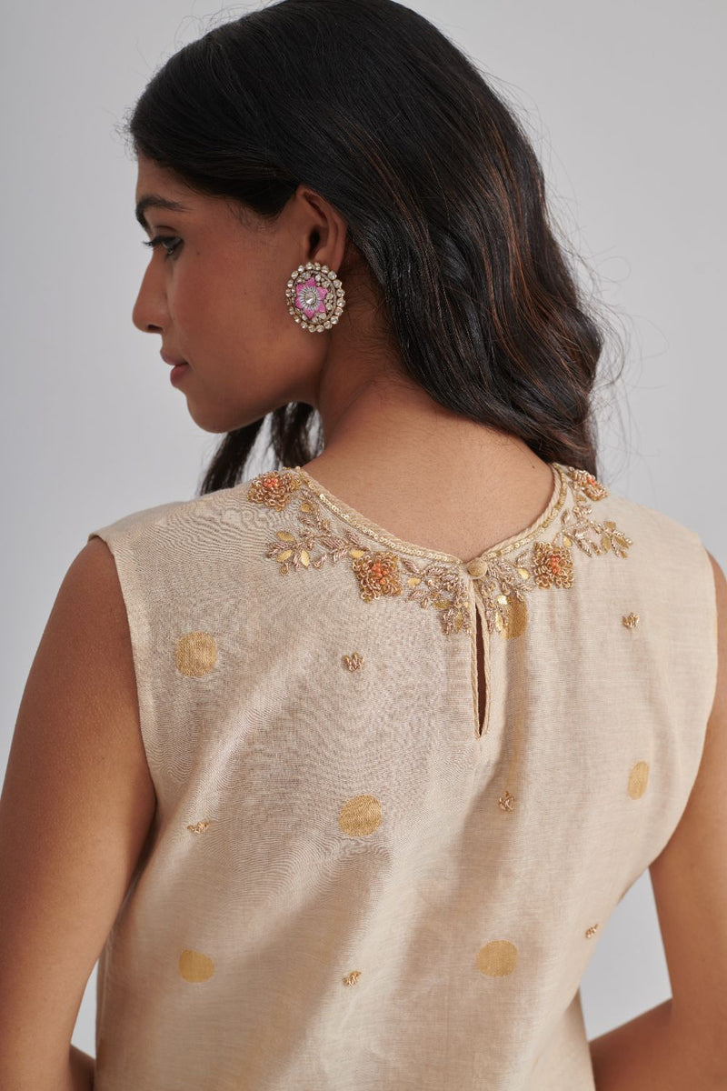 RANI & RANA KURTA & PANT silk by Rashika Mittal in beige color for women Worldwide
