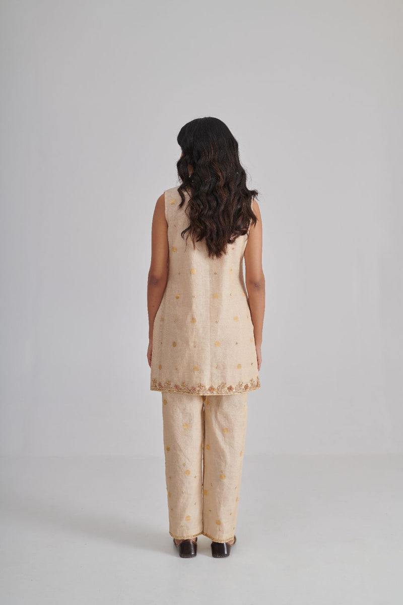 RANI & RANA KURTA & PANT silk by Rashika Mittal in beige color for women Worldwide