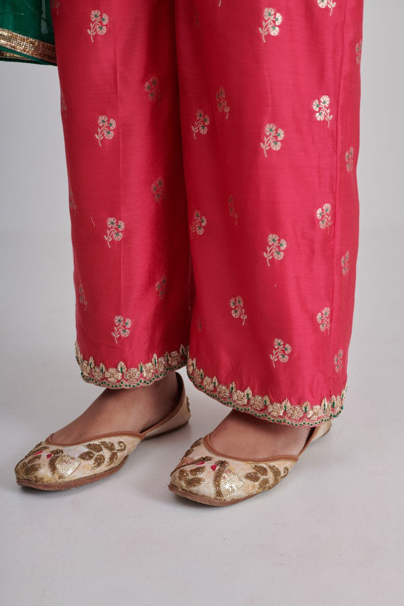 RASIYA & MISRI KURTA & PANT silk by Rashika Mittal in pink color for women Worldwide