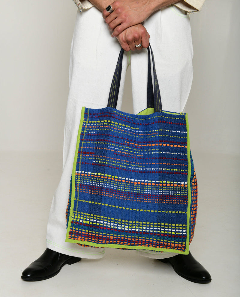 RECYCLE INDIGO FUMIGO BAG 100% cotton by Rias in multi color for women Worldwide