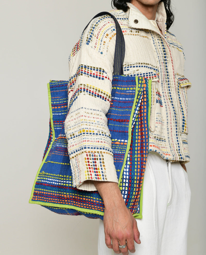 RECYCLE INDIGO FUMIGO BAG 100% cotton by Rias in multi color for women Worldwide