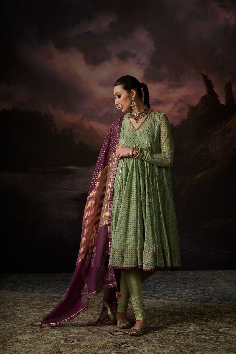 REEM DUPATTA chanderi by SWATTI KAPOOR in purple color for women Worldwide