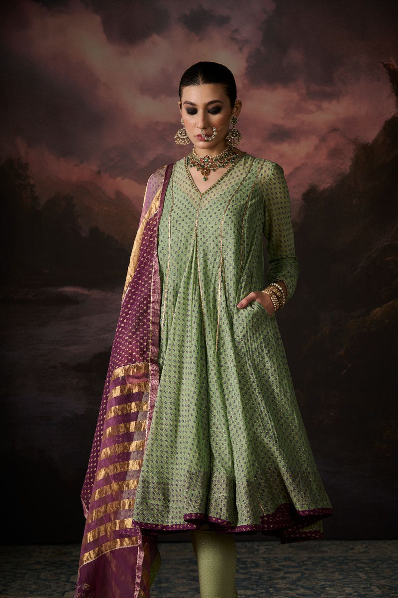 REEM DUPATTA chanderi by SWATTI KAPOOR in purple color for women Worldwide