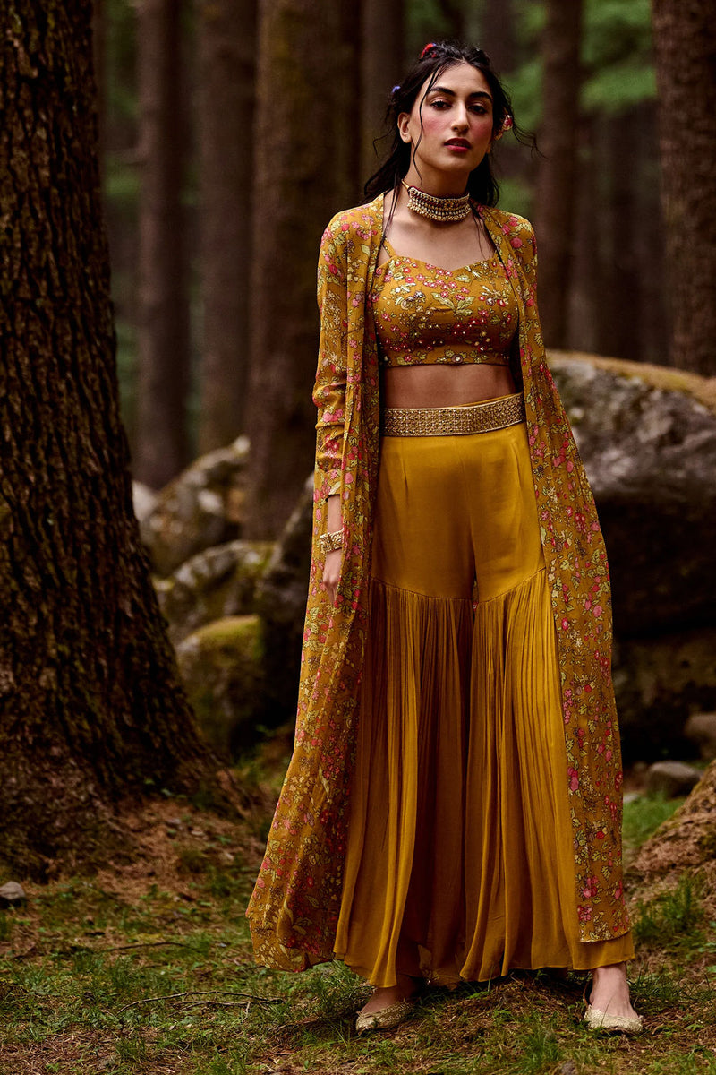 Regan Jacket Set cotton silk by Paulmi & Harsh-kahan Sep'26 in yellow for women Worldwide