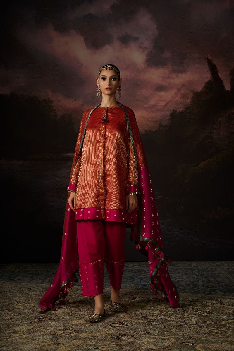 REHANA TUNIC chanderi by SWATTI KAPOOR in multi color for women Worldwide