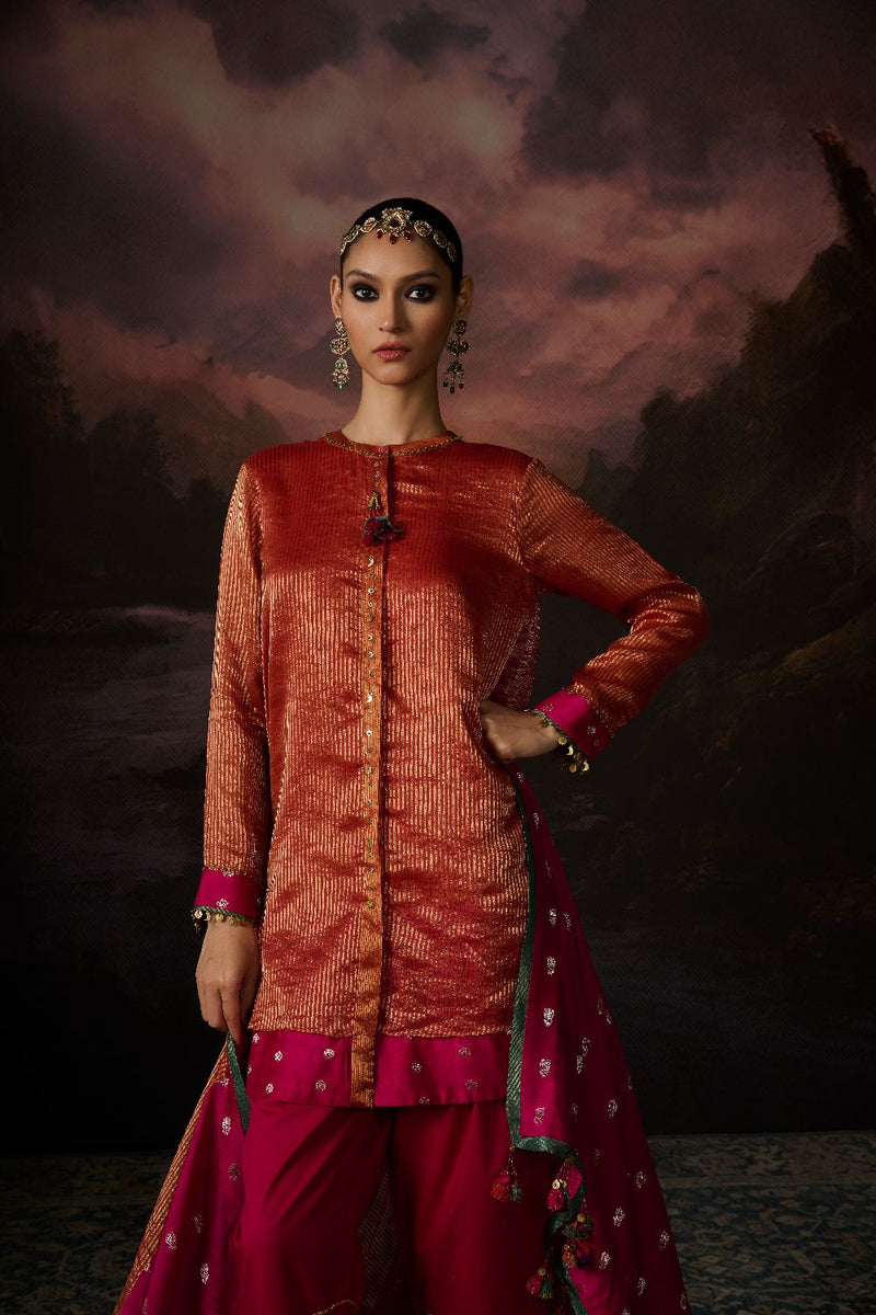 REHANA TUNIC chanderi by SWATTI KAPOOR in multi color for women Worldwide