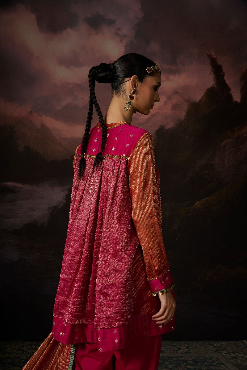 REHANA TUNIC chanderi by SWATTI KAPOOR in multi color for women Worldwide