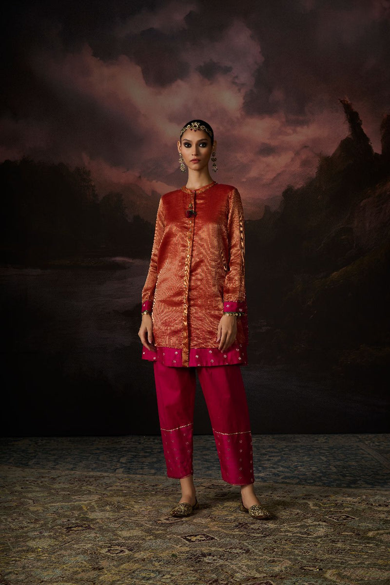 REHANA TUNIC chanderi by SWATTI KAPOOR in multi color for women Worldwide