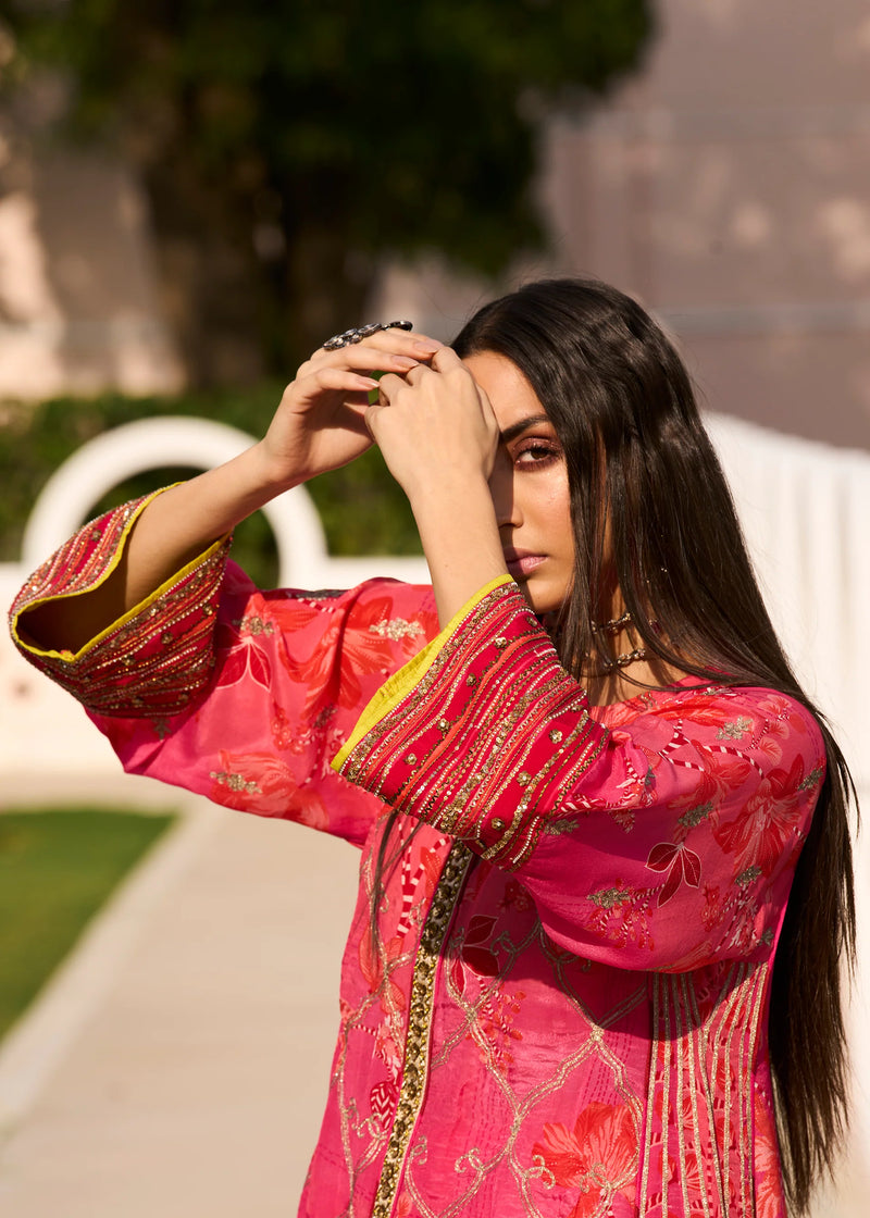 Retro Raani Candy Choga Style Kurta Set crepe kurta/kurta set by Rajiramniq in pink for women Worldwide