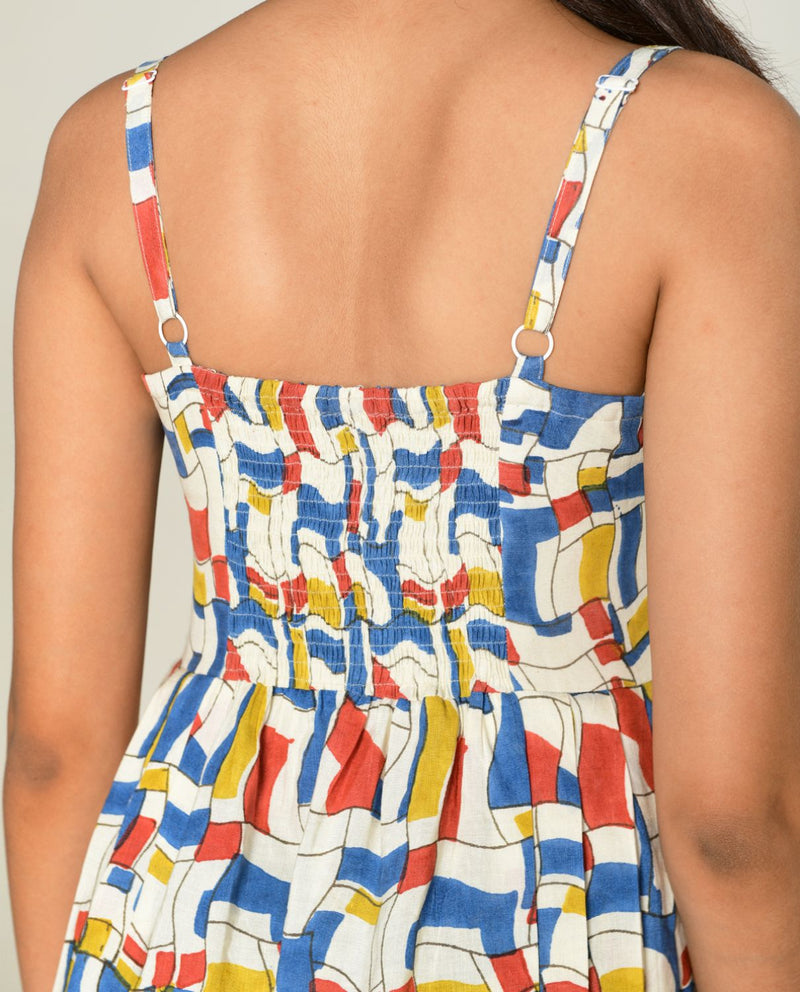 Escher Halter Heart Dress linen by Rias in multi color for women Worldwide