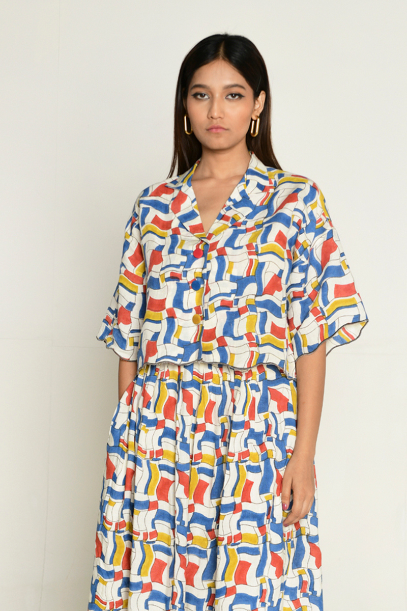 Escher Shirt linen by Rias in multi color for women Worldwide