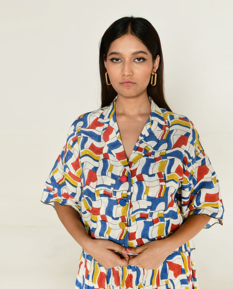 Escher Shirt linen by Rias in multi color for women Worldwide