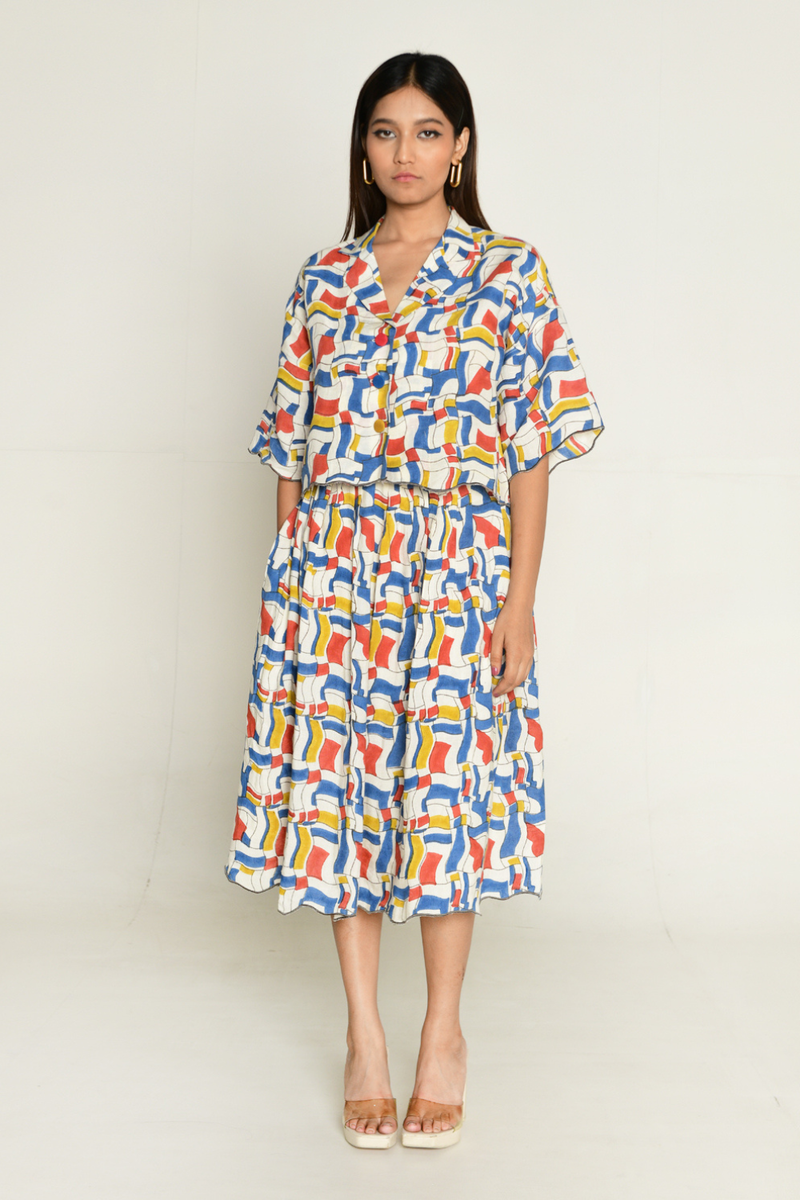 Escher Skirt linen by Rias in multi color for women Worldwide