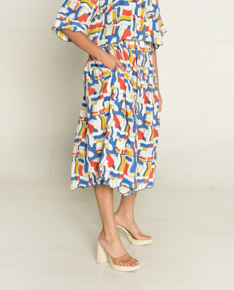Escher Skirt linen by Rias in multi color for women Worldwide