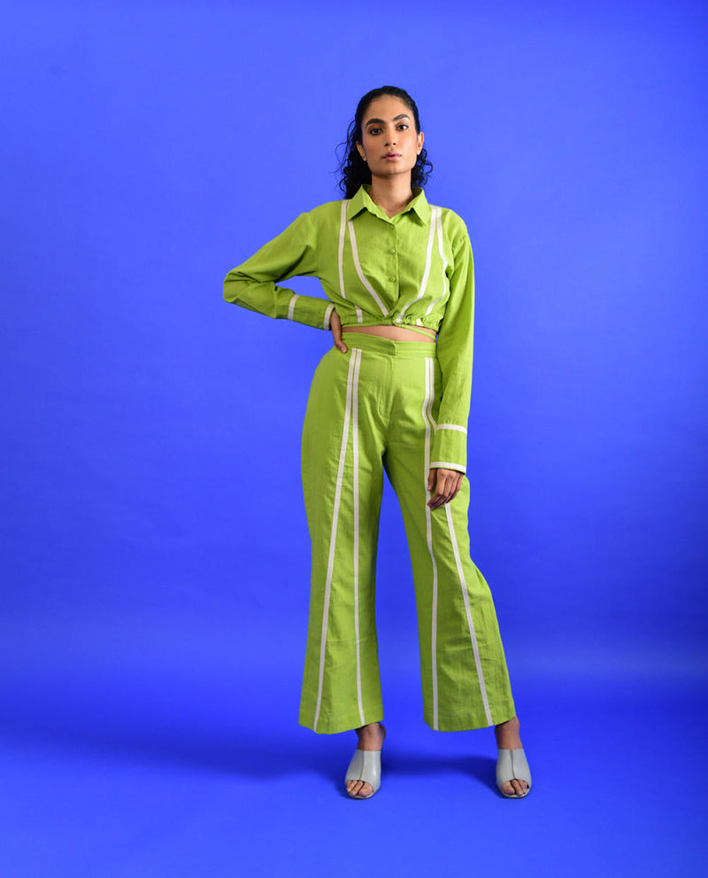 SCREAM GREEN TIE UP TOP Top & Tunics by Rias for women Worldwide