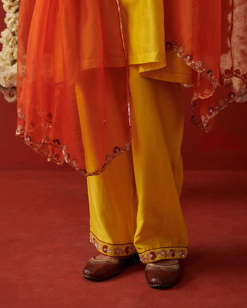 RIMJHIM DUPATTA banarasi by Rashika Mittal in orange color for women Worldwide