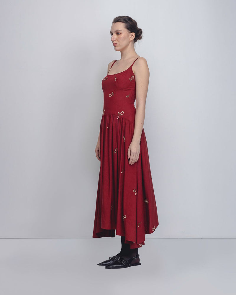 Ritta Dress - Red by Leh Studios in red color for women Worldwide