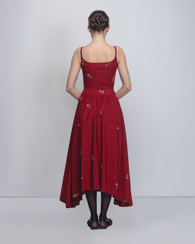 Ritta Dress - Red by Leh Studios in red color for women Worldwide