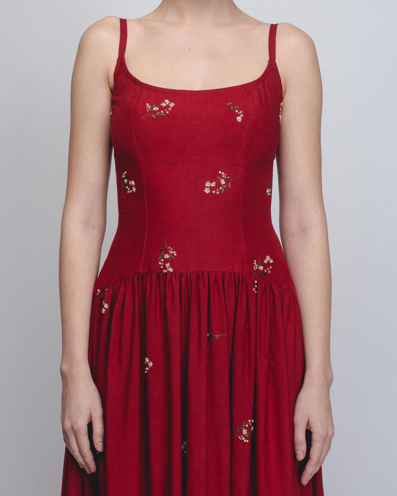 Ritta Dress - Red by Leh Studios in red color for women Worldwide