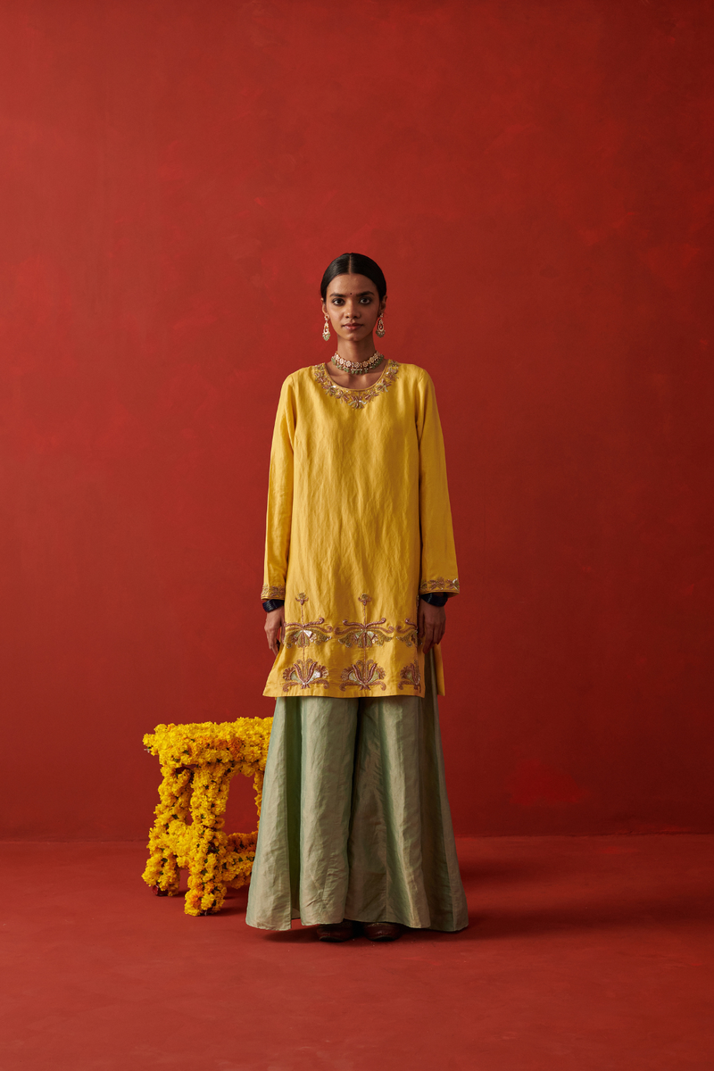 ROHI & ZOEY KURTA & SHARARA chiffon by Rashika Mittal in multi color for women Worldwide