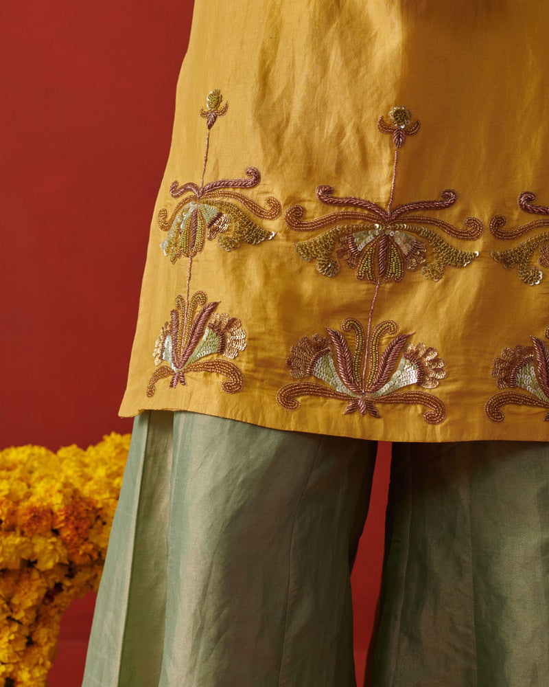 ROHI & ZOEY KURTA & SHARARA chiffon by Rashika Mittal in multi color for women Worldwide