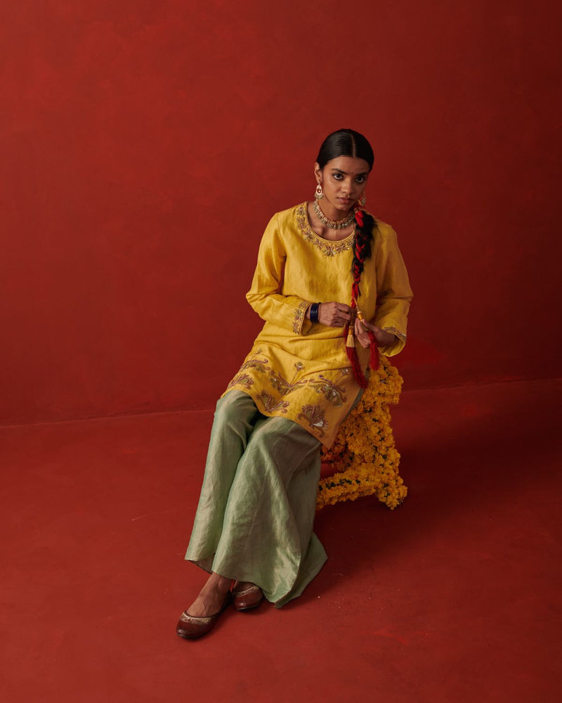 ROHI & ZOEY KURTA & SHARARA chiffon by Rashika Mittal in multi color for women Worldwide