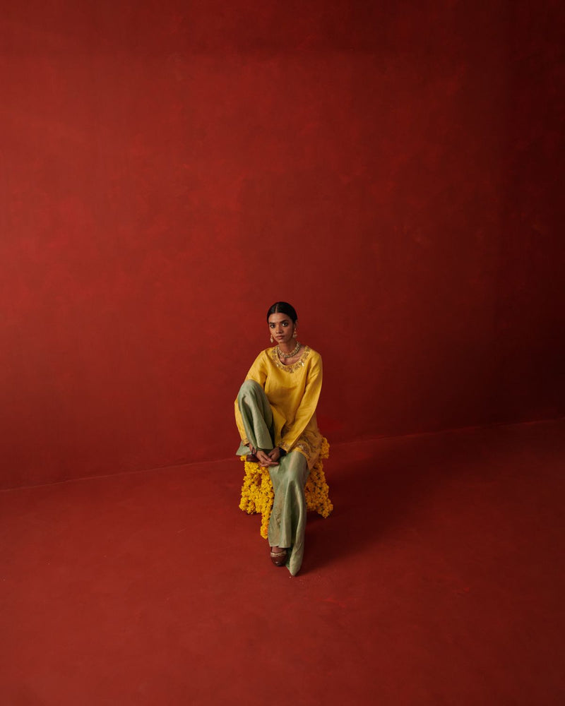 ROHI & ZOEY KURTA & SHARARA chiffon by Rashika Mittal in multi color for women Worldwide