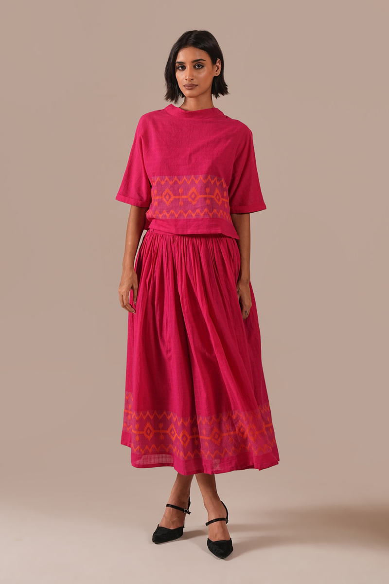 ROSE GLOW SET 100% cotton by Indigo Dreams in red color for women Worldwide