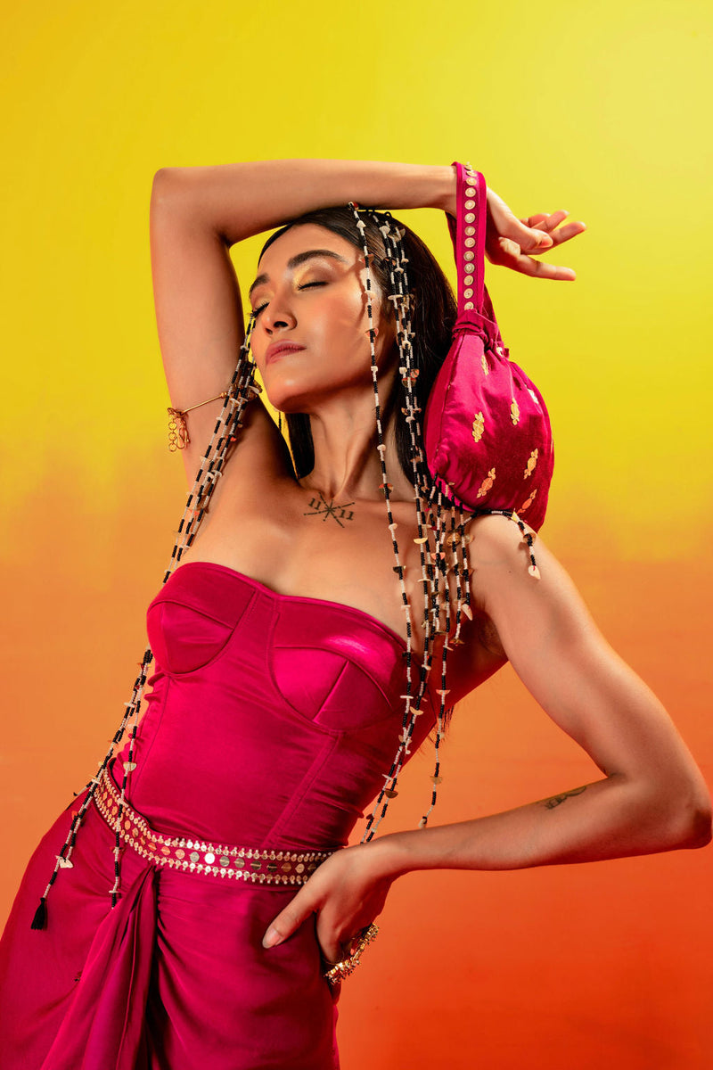 Tara Pink Blouse with Ruffled Skirt