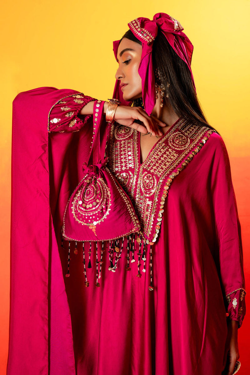 Tara Pink Kaftan with Pant