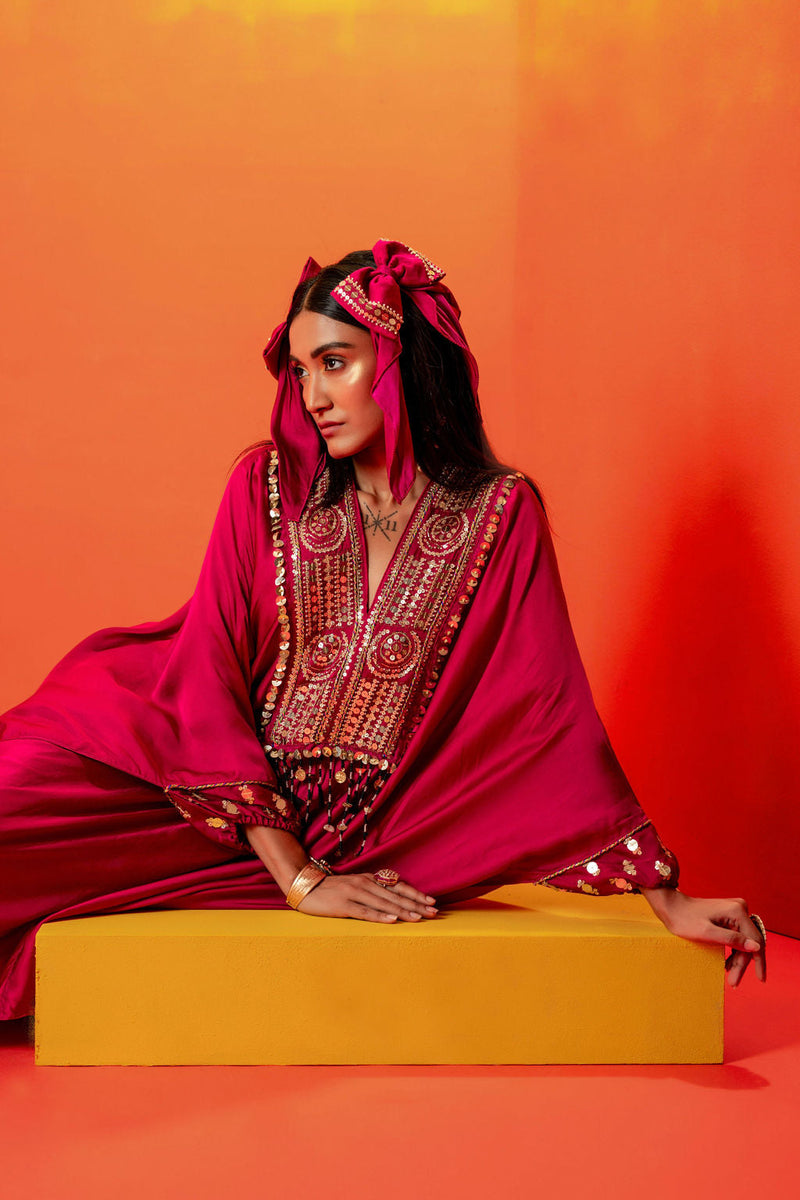 Tara Pink Kaftan with Pant