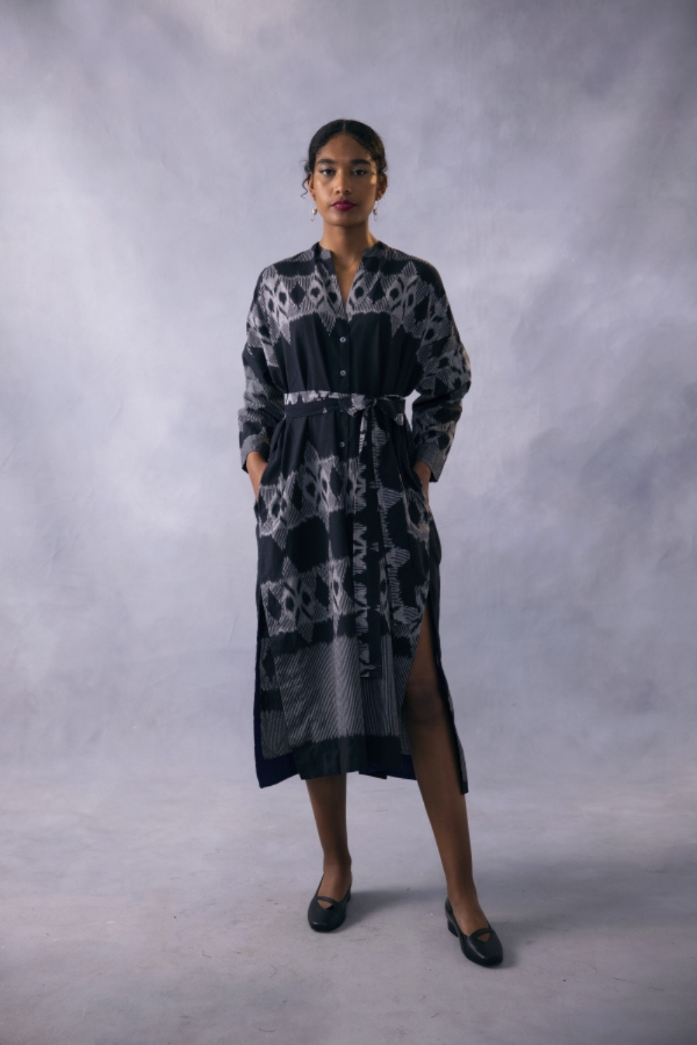 SLEET BELTED SHIRT DRESS