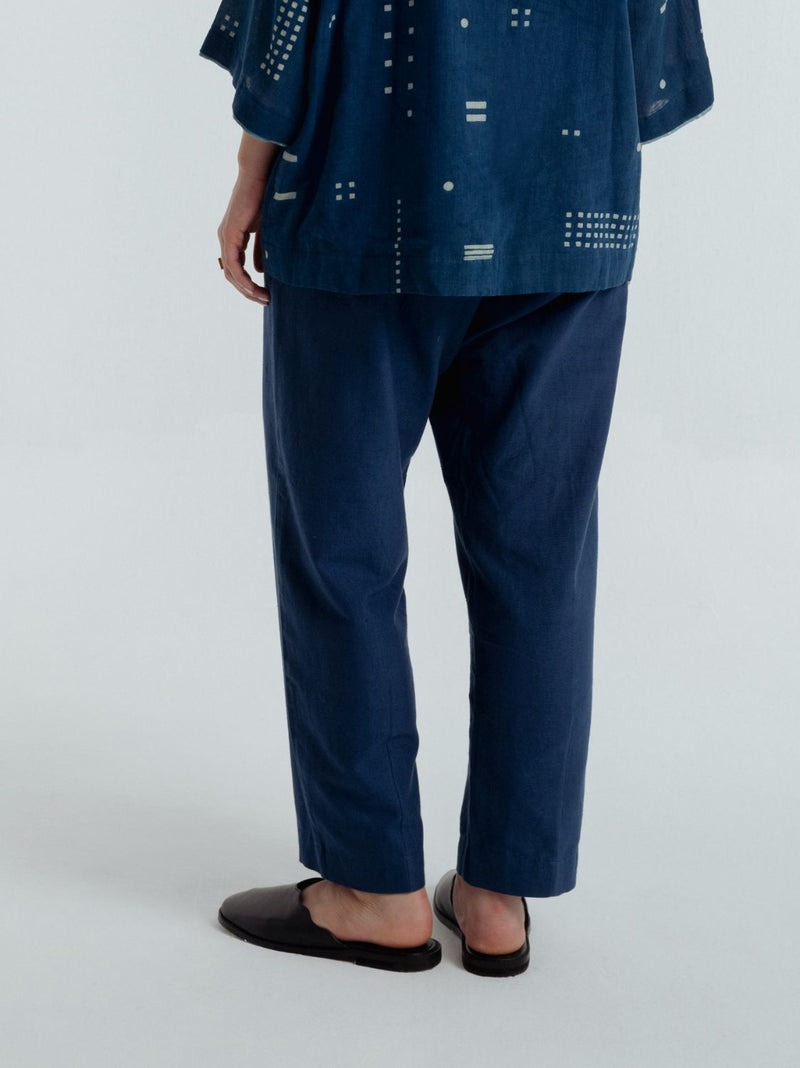 Indigo Barrel Pant chanderi by Rias for women Worldwide