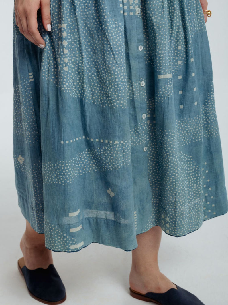 Indigo Skirt chanderi by Rias for women Worldwide