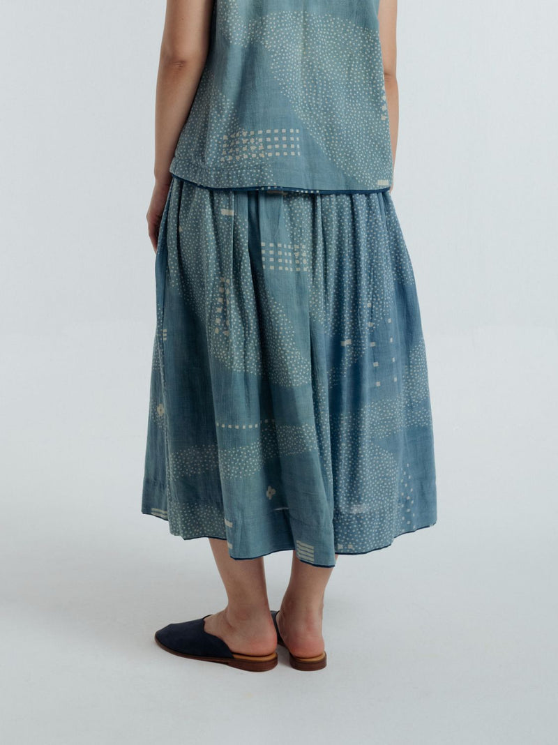 Indigo Skirt chanderi by Rias for women Worldwide