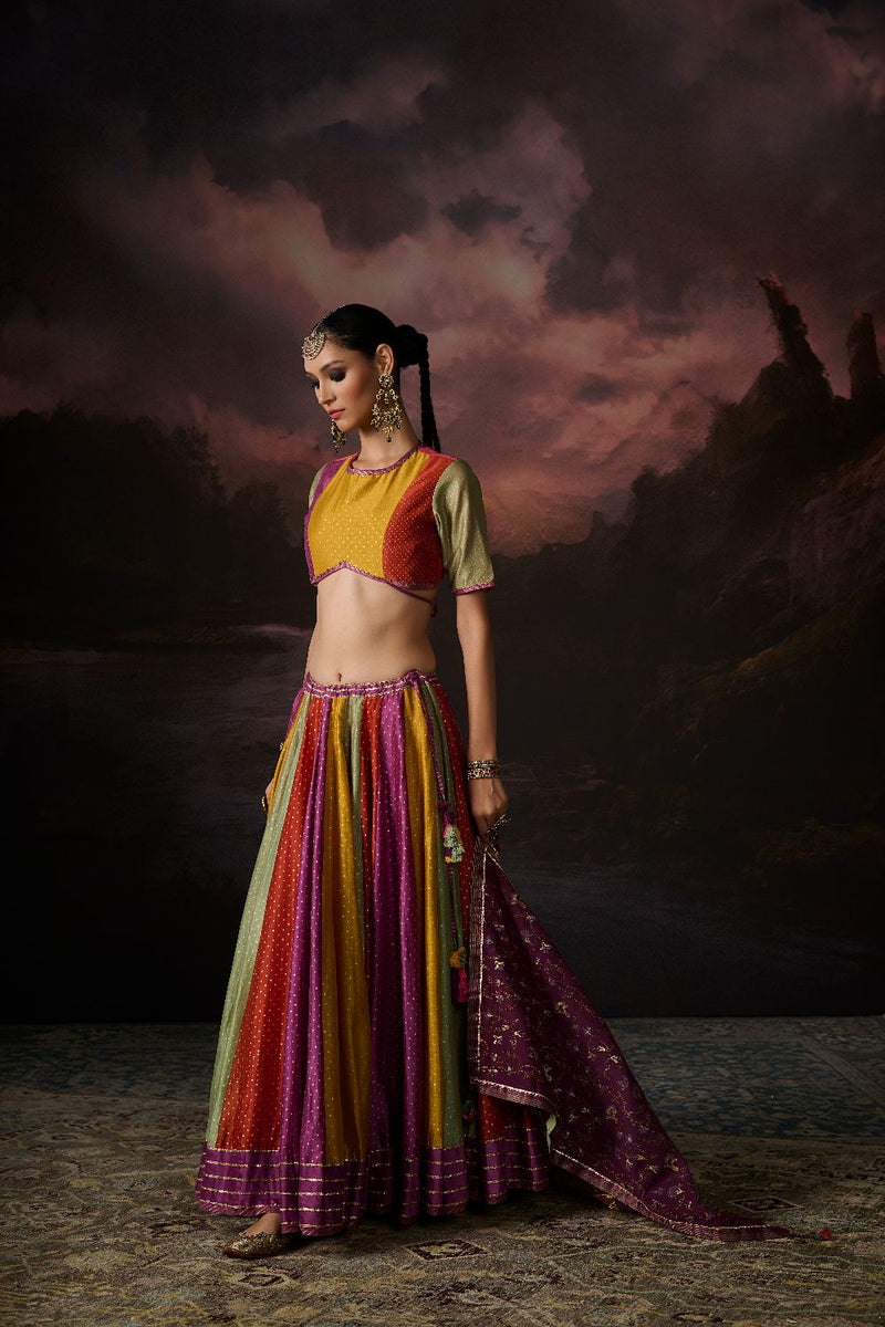 RUBINA BLOUSE chanderi by SWATTI KAPOOR in multi color for women Worldwide