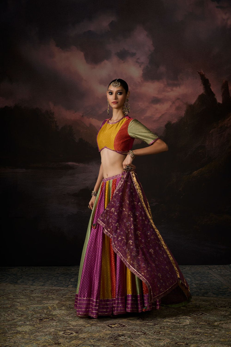 RUBINA BLOUSE chanderi by SWATTI KAPOOR in multi color for women Worldwide